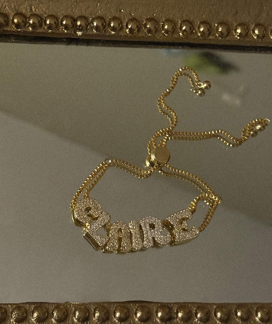 “CLAIRE” bubble letter bracelet